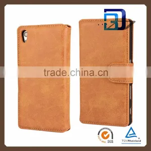 Wallet Function Retro Nubuck Leather Slim Wallet Phone Case Cover for Sony Xperia Z5 Compact thumbnail-1