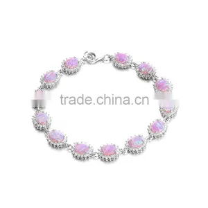 925 Sterling Silver Pink Opal Bracelet Manufacturer SBI184W-A thumbnail-6