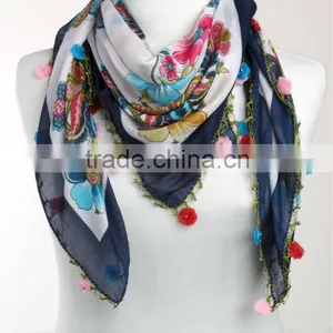 Wholesale Scarf Cotton Oya Yazma Handmade With Lace Yemeni Weil Beach Cover Up thumbnail-1