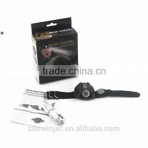 Hot Style! Mutifunctional Rechargable Wrist Flashlight With Compass thumbnail-4