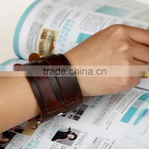 Wholesale 100% Genuine Leather Bracelets Handmade Jewelry Braided Leather Bracelets thumbnail-2