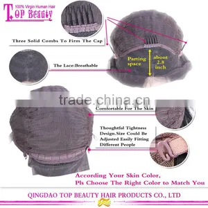 2016 New Style Glueless Human Hair Short Bob Wigs With Bangs Virgin Brazilian Lace Front Wig Bob Style thumbnail-6