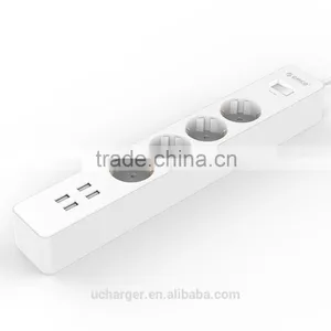 ORICO Overload Over Voltage Over Current Short Circuit Protected 4 Gang 4 USB Extension Socket Usb eu With Surge Protector thumbnail-3