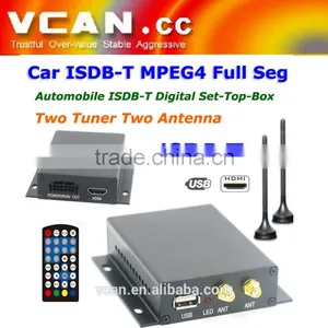 ISDB-T Digital TV Receiver Two Tuner Two Antenna With PVR for Japan Brazil Chile thumbnail-1
