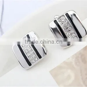 2016 Cool Mens Shirts Enamel Cuff Links Jewelry Diamond Cufflinks Silver Copper thumbnail-6