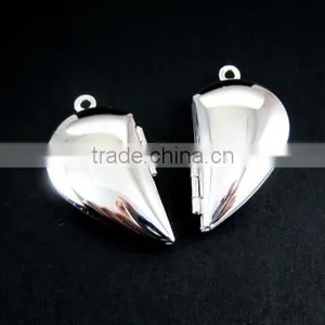 29MM Silver Plated Brass Lovers' Heart Locket Pendant Charm,vintage Heart Love Photo Locket 1132008 thumbnail-1