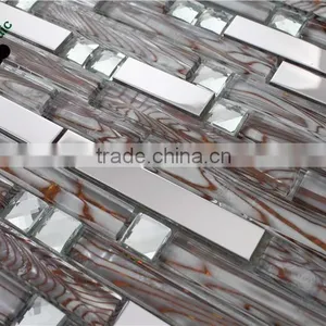 SMJ02 Glass Strip Mosaic Irregular Modern Mosaic Beautiful Glass Mosaic thumbnail-5