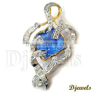 Diamond Gold Pendant Set,Diamond Jewelry,Ladies Diamond Jewelry thumbnail-2