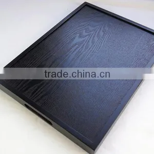 Black Rectangle Serving Wooden Tray Sets thumbnail-2