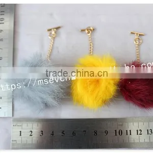 Customized Size Colorful Cute Rabbit Fur Pom Pom Ball for Decoration thumbnail-2