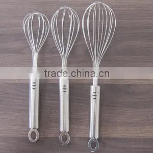 Manual Stainless Steel Mixer Beat Eggs Household Blender Bold Stainless Steel Round Bar Handle Small Medium Large Whisk D07 thumbnail-1