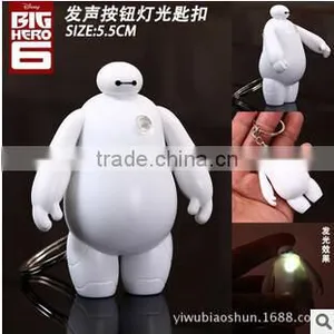 Wholesale Big Hero 6 Cute Baymax Kids Gift Pendant Keychain Ring Hot Sale 3d Rubber Big Hero Baymax Keyrings thumbnail-1