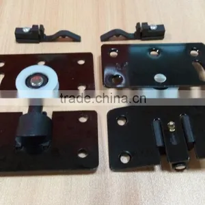 Hot Sell Black Steel and PA6 Furniture Hardware for Sliding Door Weight Max 40kg thumbnail-2
