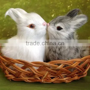 Easter Bunny Furry Animal Cheap Plastic Farm Animal Toy thumbnail-6