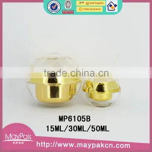 Hot Sale With Good Quality Double Wall With Beauty Ball Made in China Square Golden Acrylic Cream Jar thumbnail-1