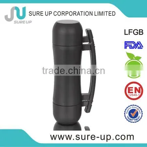 Double Wall S/s Black Vacuum Flask With Two Cups.sport Flask,travel Flask thumbnail-1