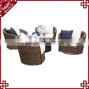 Unique Hand Woven Swivel Chairs Wicker Sofa Set Outdoor Patio Furniture thumbnail-1