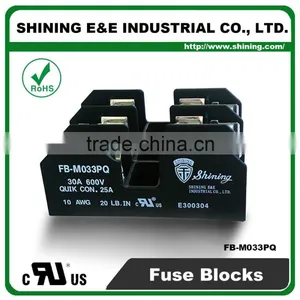 FB-M033PQ 600V 30 Amp 3 Pole 10x38 Midget Fuse Holder Block thumbnail-2