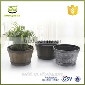 2015 High Quality New Design Decorative Unfinished Wooden Flower Pot thumbnail-2