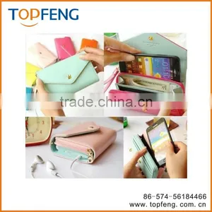 Crown Smart Pouch Leather PU Wallet Case Handbag for IPhone/Galaxy S/Smart Phone, Comestic Jewelry Bag thumbnail-1