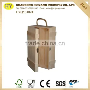 Unfinished Cheap Custom Wholesale Wood Wine Box thumbnail-1