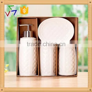 HOT Embossment Ceramic Bathroom Accessory Set thumbnail-1