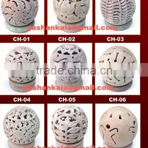 Decorative Stone Soapstone Candle Holder thumbnail-1