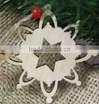 Christmas Wood Snowflakes With Star thumbnail-1