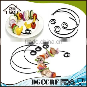 Food Grade Safe Non-Stick Stainless Steel BBQ Circle Kabob Plate Skewers thumbnail-1