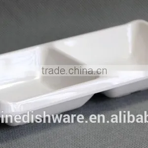 Rectangular Melamine 2 Section Sauce Dish thumbnail-1