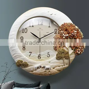 M20A Momoda Living Room Dining Room Creative Fancy Elegant 3D Tree Wall Clock Quartz Home Decoration Gold Silver Art Wall Clock thumbnail-1