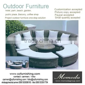 8073 Foshan Customized Furniture Factory 1PC MOQ Outdoor Poly Wicker Furniture Round Rattan Sofa thumbnail-1