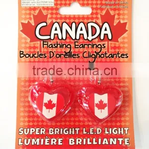 Customs Made July 4th Plastic Heart Led Flashing Light Earrings thumbnail-3