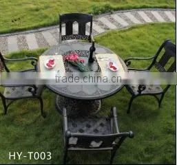 Wrought Iron Circular Garden Table and 4 Chairs thumbnail-1