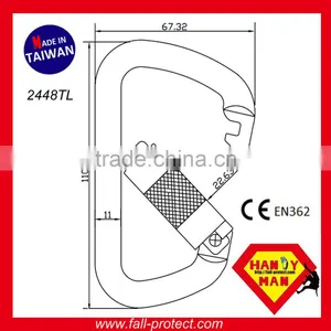 With CE EN362 Certification Steel Classic D Type Quicklock Carabiner thumbnail-4