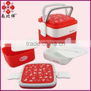 Double Layers Portalbe Square Plastic Tiffin Lunch Box thumbnail-1