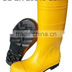 Yellow Steel Toe Steel Midsole Pvc Safety Boots thumbnail-1