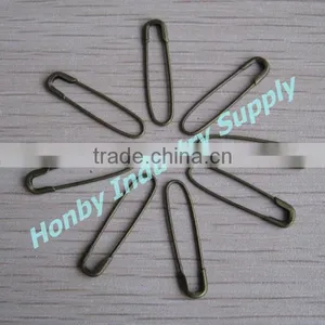 Antique Bronze 22mm Bronze French Coiless Tag Safety Pins thumbnail-1