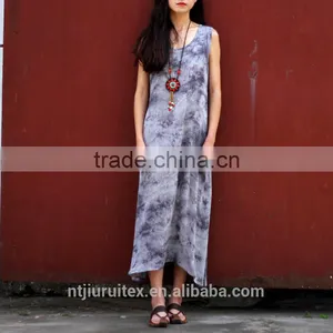 Women's Tie Dye Maxi Rayon Dress, Summer Dress thumbnail-4