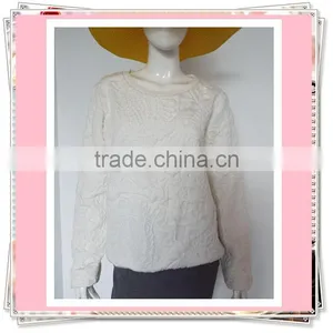 Ladies' Jacquard Fabric O-neck Sweatshirt thumbnail-1