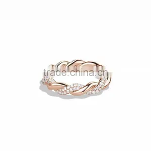 Rose Gold Plated CZ Studded Designer Ring thumbnail-1
