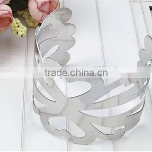 Elegant Metal Floral Bracelet Bangles, Silver Charm Hollow Flower Bangle Vners Jewelry thumbnail-3