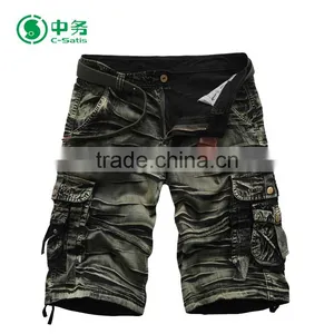 Latest Style Summer Multicolor 100 Cotton Plus Size Six Pockets Cargo Shorts for Men thumbnail-2