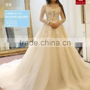 Custom Made White See Through Women Wedding Dress Empire Vintage Floor Length Princess Party Dress YDYS15B0201 thumbnail-2