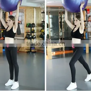 2017 Hot Sale China Women Custom Fashion Plain High Waist Skinny Yoga Leggings thumbnail-6