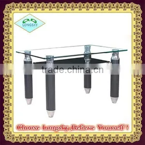 Tempered Glass and Metal Glass Dining Table thumbnail-1