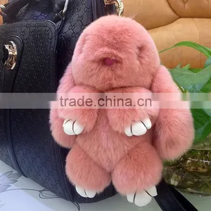 Myfur Customized Wholesale Rabbit Fur Bag Pendant Real Fur Car Decoration Accessory thumbnail-2