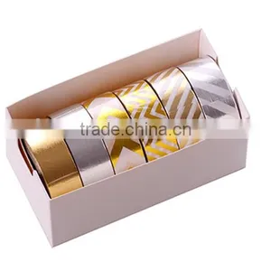 6 Colors Washi Tape One Set Adhesive Washy Tape Gold Stamping Tape thumbnail-4