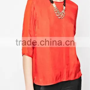 Ladies Fashionable Three-Quarter Sleeves Blouse thumbnail-1