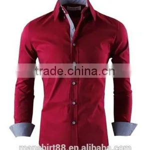 2016 Multi Color High Collar Button Down Slim Fit Casual Shirt for Men thumbnail-4